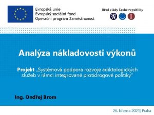 Analza nkladovosti vkon Projekt Systmov podpora rozvoje adiktologickch