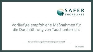 Vorlufige empfohlene Manahmen fr die Durchfhrung von Tauchunterricht