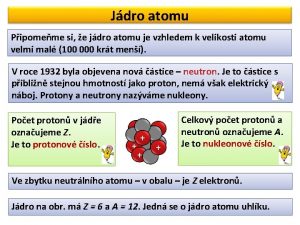 Jdro atomu Pipomeme si e jdro atomu je