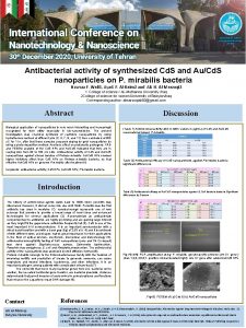 Antibacterial activity of synthesized Cd S and AuCd