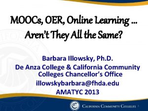 MOOCs OER Online Learning Arent They All the