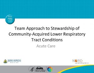 Team Approach to Stewardship of CommunityAcquired Lower Respiratory