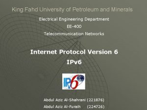 King Fahd University of Petroleum and Minerals Electrical