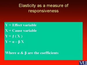 Elasticity as a measure of responsiveness Y Effect