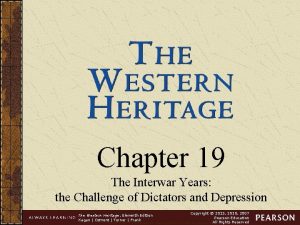 Chapter 19 The Interwar Years the Challenge of