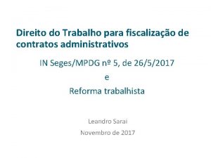 Direito do Trabalho para fiscalizao de contratos administrativos