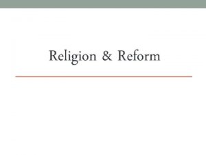 Religion Reform RECAP The Great Awakening 1730 s