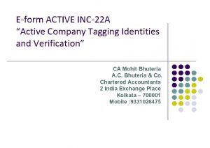 Eform ACTIVE INC22 A Active Company Tagging Identities