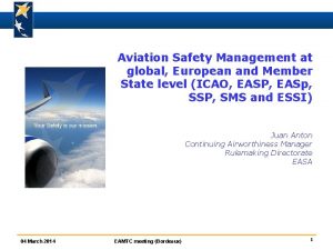 Aviation Safety Management at global European and Member