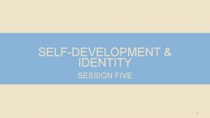 SELFDEVELOPMENT IDENTITY SESSION FIVE 0 OUTLINE Competency Executive