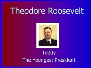 Theodore Roosevelt Teddy The Youngest President Years in