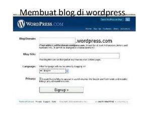 Membuat blog di wordpress Cara Membuat Blog Word