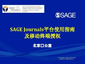 SAGE Journals Los Angeles London New Delhi Singapore