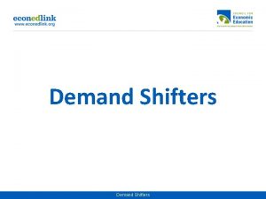 Demand Shifters Lesson Terms Law of Demand Price