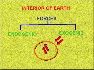INTERIOR OF EARTH FORCES ENDOGENIC EXOGENIC EVIDENCES OF