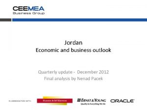 Jordan Economic and business outlook Quarterly update December