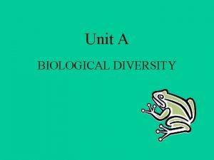 Unit A BIOLOGICAL DIVERSITY 1 1 Examining Diversity