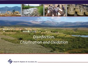 Disinfection Chlorination and Oxidation Daniel B Stephens Associates