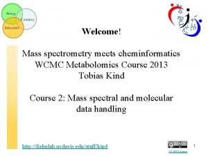 Welcome Mass spectrometry meets cheminformatics WCMC Metabolomics Course