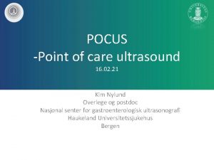 POCUS Point of care ultrasound 16 02 21