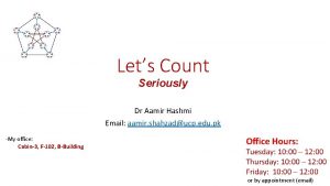 Lets Count Seriously Dr Aamir Hashmi Email aamir