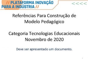 Referncias Para Construo de Modelo Pedaggico Categoria Tecnologias