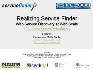 Realizing ServiceFinder Web Service Discovery at Web Scale