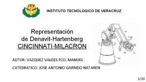 INSTITUTO TECNOLOGICO DE VERACRUZ Representacin de DenavitHartenberg CINCINNATIMILACRON