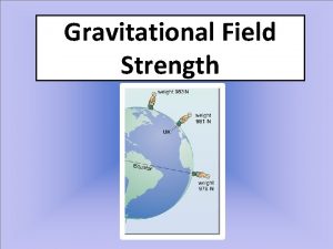 Gravitational Field Strength To help explain how two