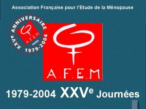 Association Franaise pour lEtude de la Mnopause 1979