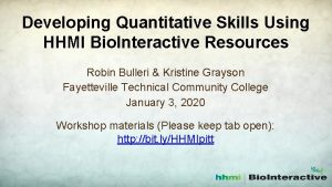 Developing Quantitative Skills Using HHMI Bio Interactive Resources