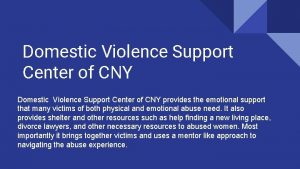 Domestic Violence Support Center of CNY provides the