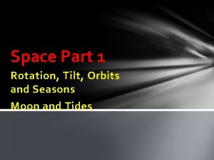 Space Part 1 Rotation Tilt Orbits and Seasons