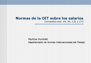 Normas de la OIT sobre los salarios Convenios