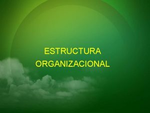 ESTRUCTURA ORGANIZACIONAL ESTRUCTURA ORGANIZACIONAL Departamentalizacin Agrupamiento de los