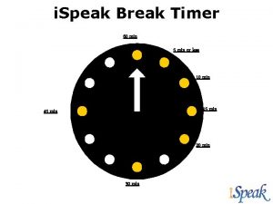 i Speak Break Timer 60 min 5 min
