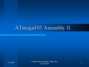 ATmega 103 Assembly II 1162022 Costas Foudas Imperial