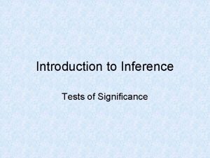Introduction to Inference Tests of Significance Errors in
