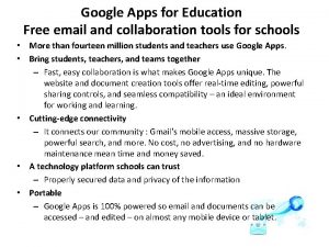 Google Apps for Education Free email and collaboration