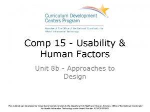 Comp 15 Usability Human Factors Unit 8 b