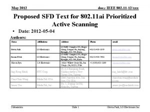 May 2012 doc IEEE 802 11 12xxx Proposed