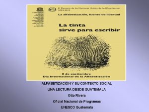 ALFABETIZACIN Y SU CONTEXTO SOCIAL UNA LECTURA DESDE