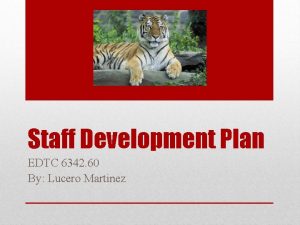 Staff Development Plan EDTC 6342 60 By Lucero