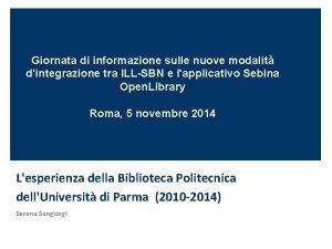 Giornata di informazione sulle nuove modalit dintegrazione tra