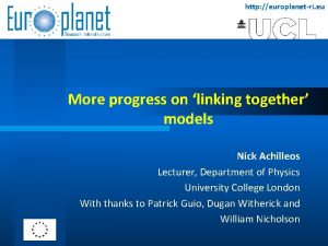 http europlanetri eu More progress on linking together