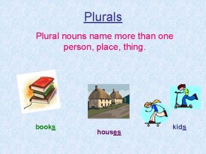 Plurals Plural nouns name more than one person