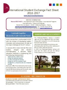 International Student Exchange Fact Sheet 2016 2017 www