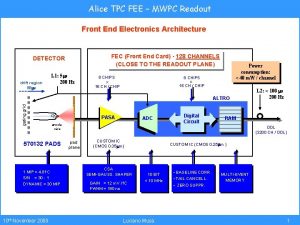 Alice TPC FEE MWPC Readout Front End Electronics