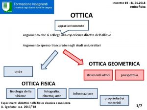 incontro 3 31 01 2018 ottica fisica OTTICA