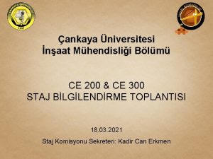 ankaya niversitesi naat Mhendislii Blm CE 200 CE